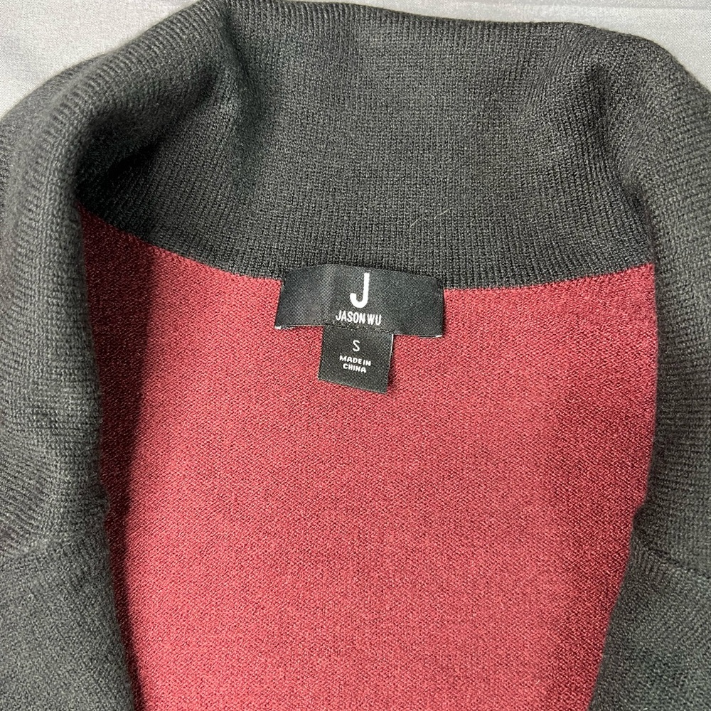 J. By Jason Wu women’s Burgundy Blazer with Black Lapel size small